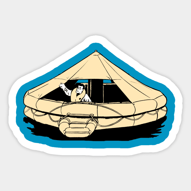 Life Raft Sticker by megaphone